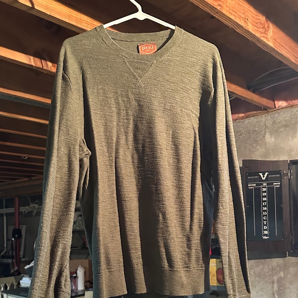 Classic Men's Olive V-Neck Sweater
